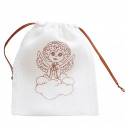 Lininis maišelis "Angelas ant debesėlio"